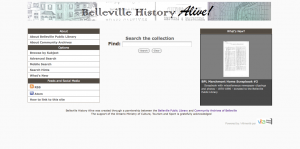 Belleville History Alive home screen