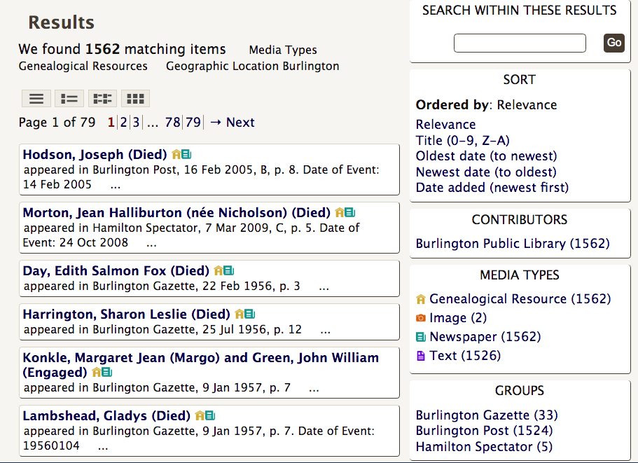 Index List View in Public VITA site