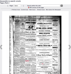 Sample image of hit highlighted results from a newspaper page
